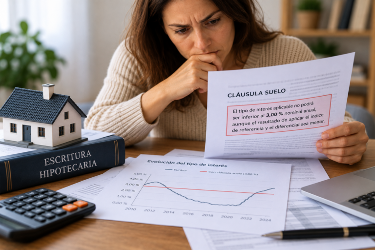 Escritura hipotecaria para revisar y reclamar una cláusula suelo
