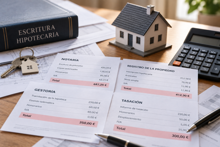 Facturas y escritura para reclamar gastos hipotecarios