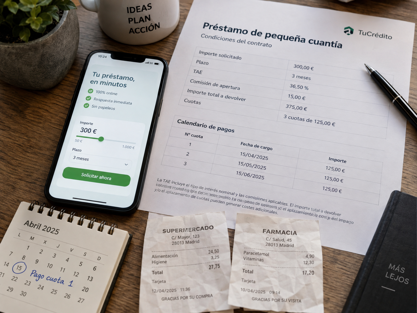 Documentación para revisar intereses y costes de un microcrédito